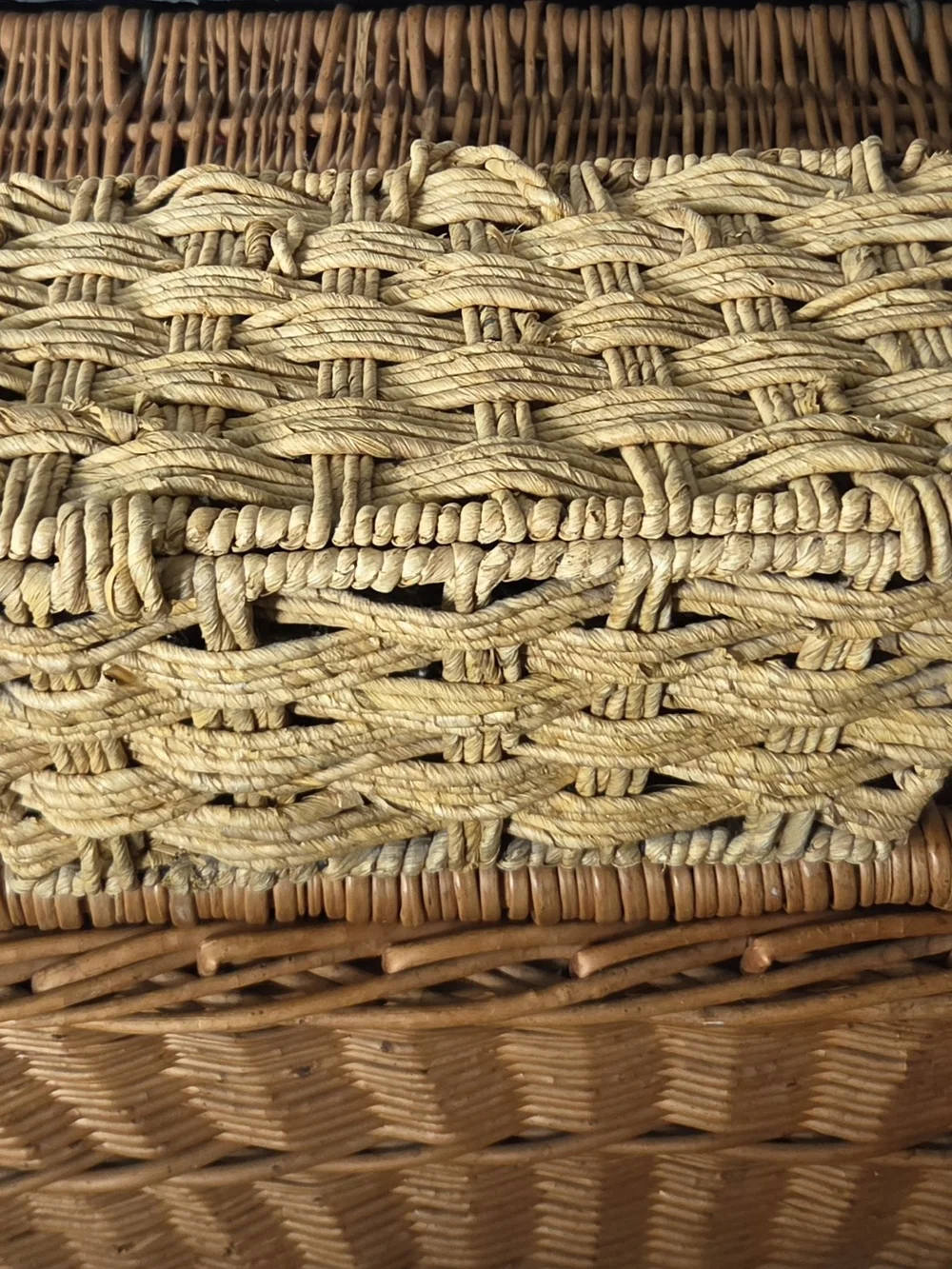 Vintage Rattan Sewing Storage Basket